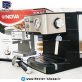 اسپرسو و قهوه ساز 1500 وات اتوماتیک نوا پمپ 25 بار اسپرسوساز نووا با هواگیری رایگان مدل NOVA NCM-169 مشکی