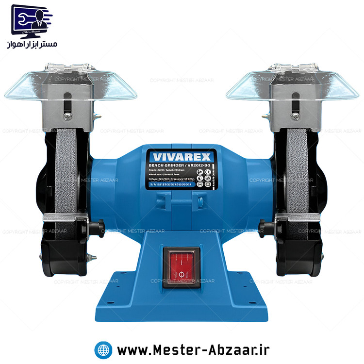 سنگ رومیزی 125 میلی متری 200 وات ویوارکس با گارانتی مدل VIVAREX VR2012-BG رو میزی سنباده