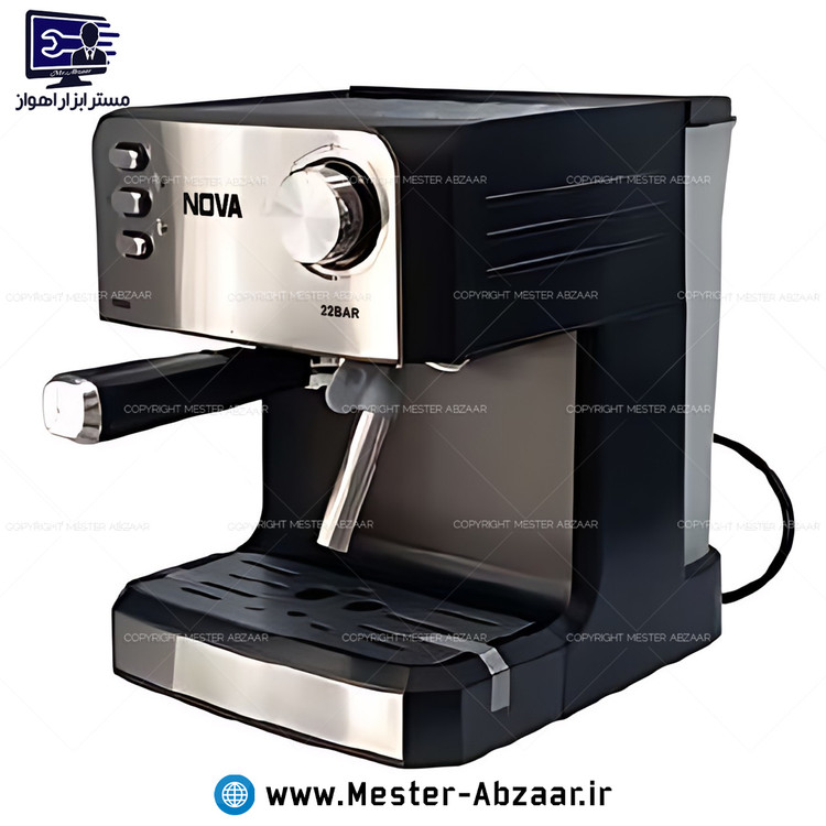 اسپرسو و قهوه ساز 1500 وات نوا پمپ 22 بار اسپرسوساز نووا با هواگیری رایگان مدل NOVA NCM-167