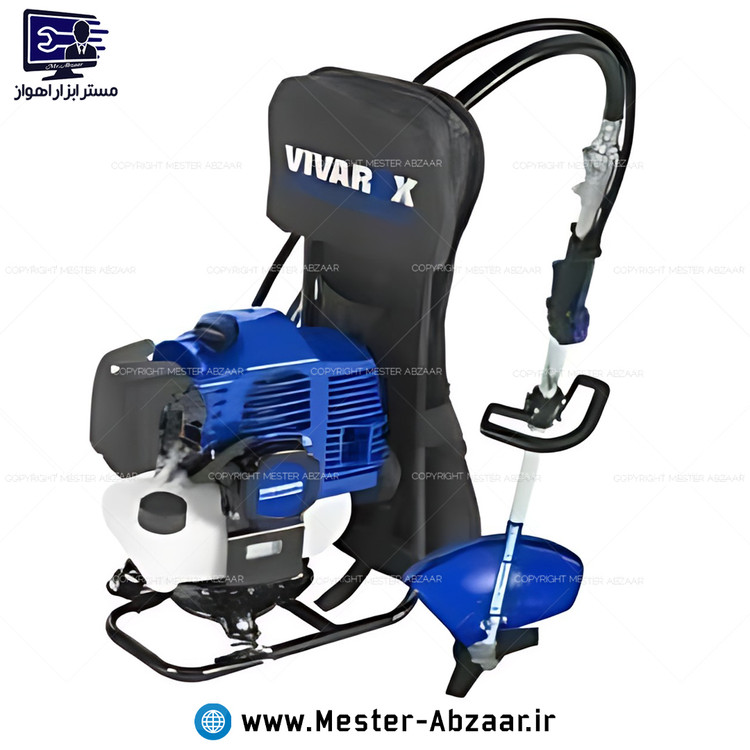 علف زن بنزینی علفتراش 1500 وات پشتی کوله ای با گارانتی ویوارکس VIVAREX مدل VR5215-BCP چمن زن