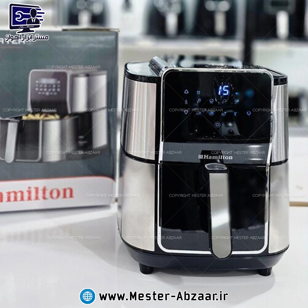 سرخ کن هواپز 12 لیتری جدید لمسی بدون روغن 1800 وات دیجیتالی سرخکن همیلتون بزرگ مدل HAMILTON AH-6830 همیلتن