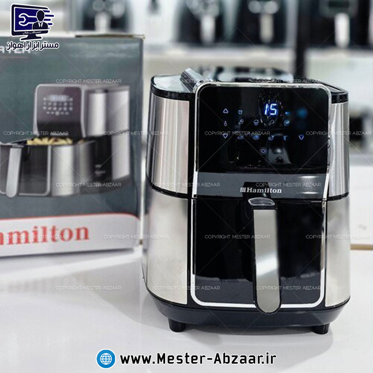 سرخ کن هواپز 12 لیتری جدید لمسی بدون روغن 1800 وات دیجیتالی سرخکن همیلتون بزرگ مدل HAMILTON AH-6830 همیلتن