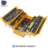 ست 85 عددی جعبه ابزار طرح دیوالت برند نئو پاور سه طبقه کامل با بکس و جغجغه و انبر قفلی و متر و انبردست و... مدل NEO POWER 85PCS