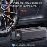 پمپ باد شارژی دو سیلندر دو کاره پاور بانک مناسب خودرو و موتور 10400 میلی آمپر مدل کارسان CARSUN T2500-2 ماشین سفر