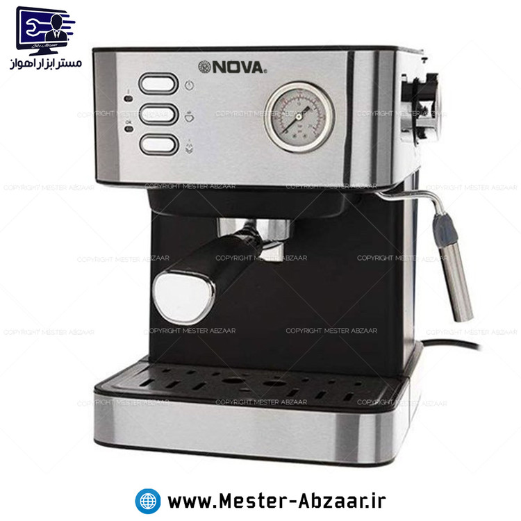 اسپرسو و قهوه ساز 1200 وات نوا 147پمپ 25 بار اسپرسوساز نووا با هواگیری رایگان مدل NOVA NCM-147EXP