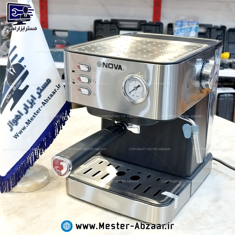 اسپرسو و قهوه ساز 1200 وات نوا 147پمپ 25 بار اسپرسوساز نووا با هواگیری رایگان مدل NOVA NCM-147EXP