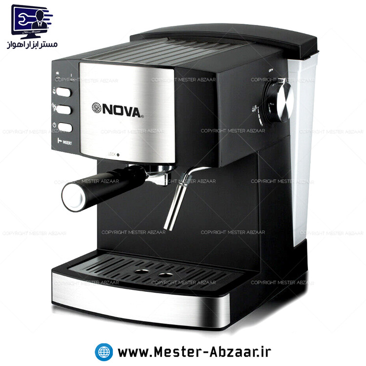 اسپرسو و قهوه ساز 1200 وات نوا 146 پمپ 25 بار اسپرسوساز نووا با هواگیری رایگان مدل NOVA NCM-146EXP