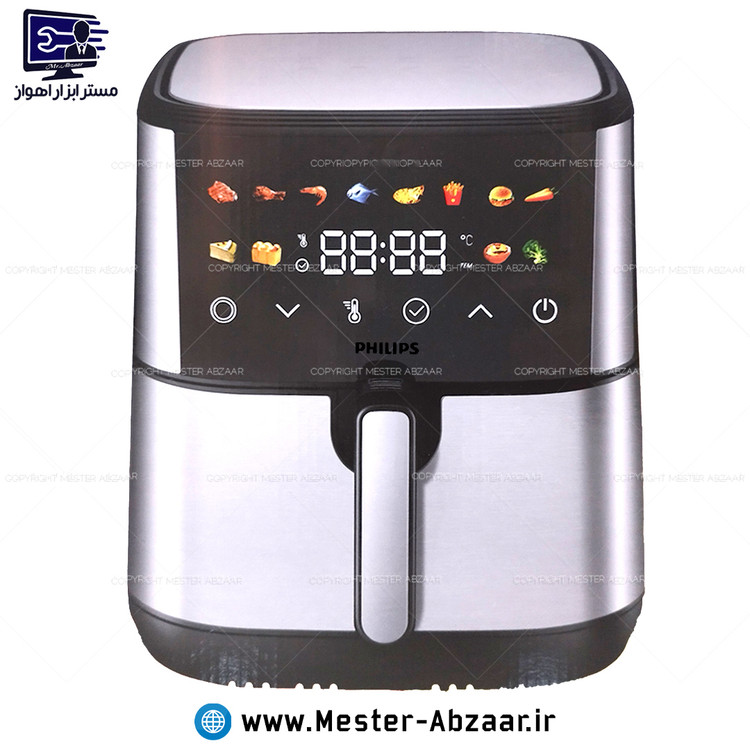 سرخ کن هواپز 14 لیتری لمسی دو المنت بدون روغن 2800 وات دیجیتالی فیلیپس بزرگ سرخکن همراه سبد جدا شونده مدل PHILIPS HD9280dl