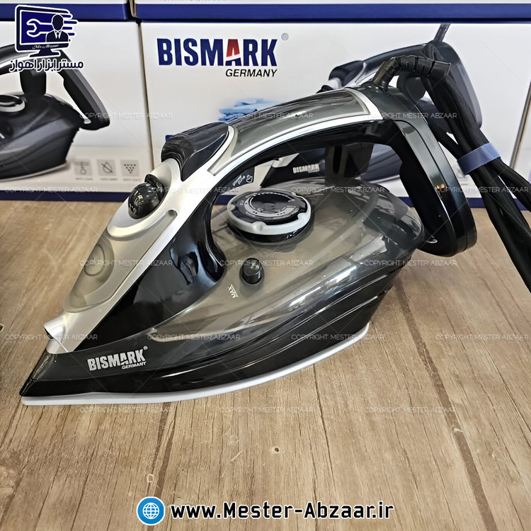 اتو بخار بیسمارک آلمان اصلی کف تیتانیوم دو سال گارانتی 3000 وات برقی خانگی کد 6633 مدل BISMARK GERMANY BM6633 بیس مارک