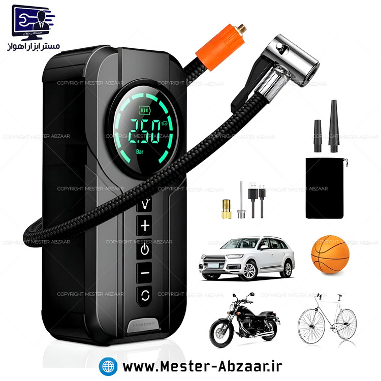پمپ باد و جامپ استارتر چندکاره خودرو اتوماتیک با قطع کن دیجیتال های مک برند Himk مدل MK-326