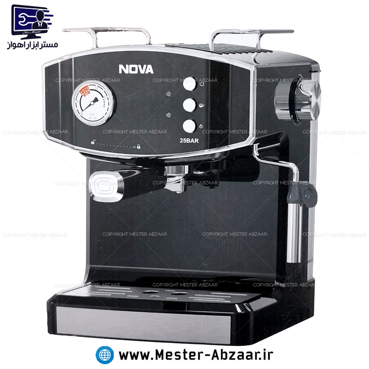 اسپرسو و قهوه ساز 2000 وات نوا اصلی کد 186 قدرت 25 بار با هواگیری رایگان مدل نووا NOVA NCM-186 اسپرسو ساز
