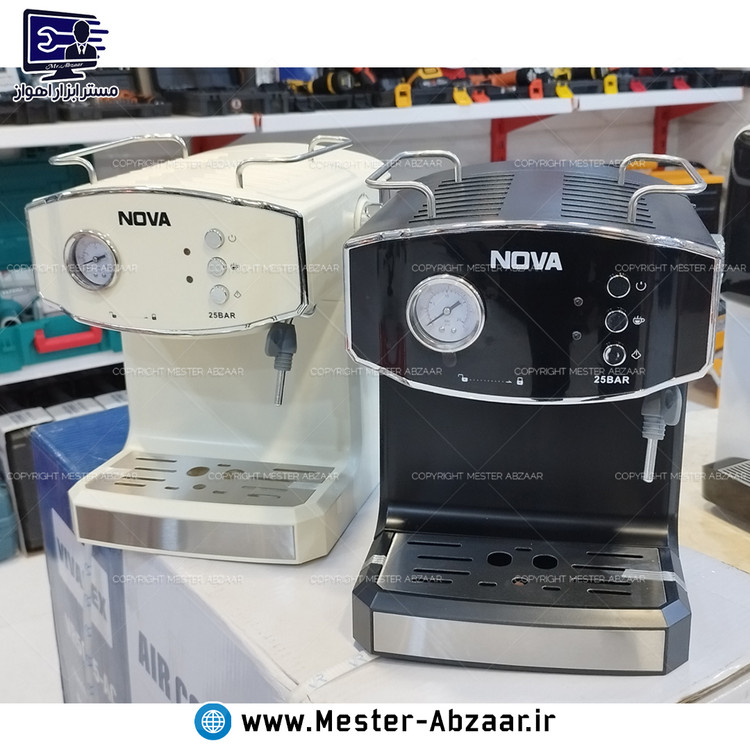 اسپرسو و قهوه ساز 2000 وات نوا اصلی کد 186 قدرت 25 بار با هواگیری رایگان مدل نووا NOVA NCM-186 اسپرسو ساز