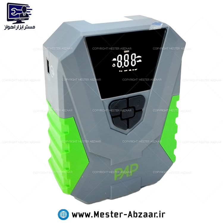 پمپ باد فندکی و برقی خودرو ۱۲ و ۲۲۰ ولت دیجیتال برند پی ای پی با گارانتی PAP مدل P.A.P AC-1501 دو کاره