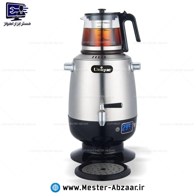 چای ساز سماور برقی 3500 وات 4 لیتری استیل یونیک تکنولوژی آلمان مدل Unique 8046
