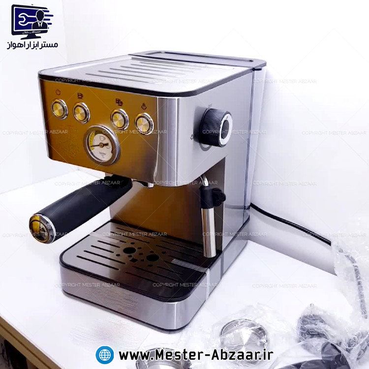 اسپرسو و قهوه ساز تمام استیل نوا 25 بار 1500 وات اتوماتیک با هواگیری رایگان کد 195 برند NOVA NCM-195EXPاسپرسوساز