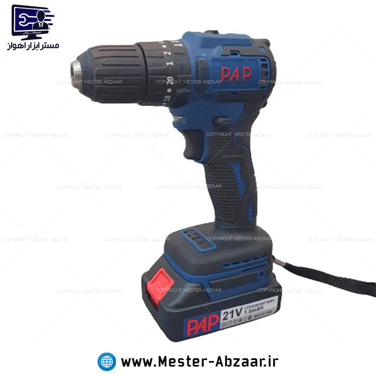 دریل پیچ گوشتی شارژی صنعتی 21 ولت 2 باتری براشلس پی ای پی یک سال گارانتی اصلی با کیف مدل P.A.P BID-2115