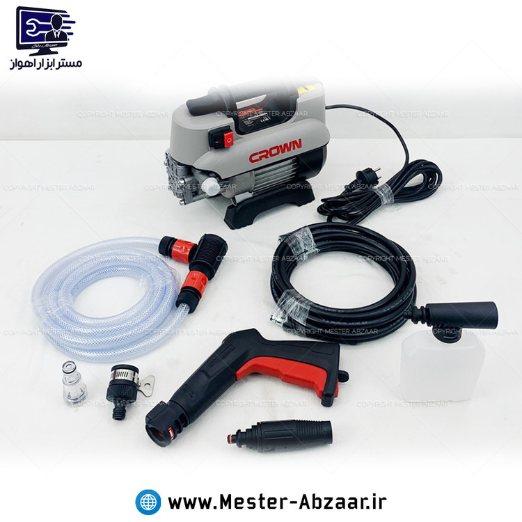 کارواش دینامی 110 بار کرون 1400 وات دینامی با گارانتی با لوازم برند CROWN CT42056