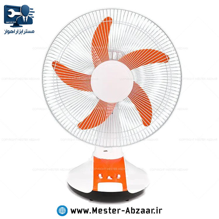 پنکه شارژی برقی رومیزی 14 اینچ پنج پره دو کاره چراغ دار با قدرت پرتاب ویداسی فن مدل WEIDASI WD-257