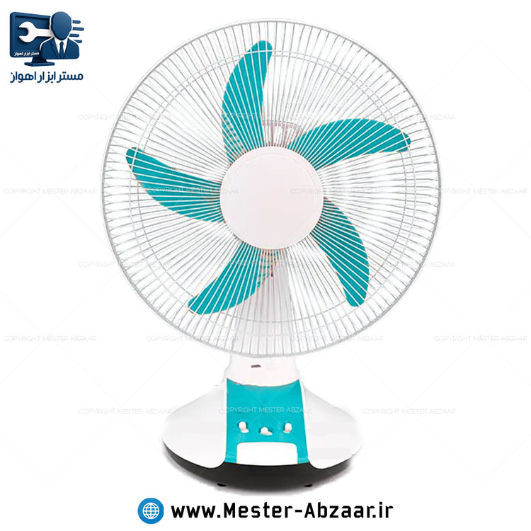 پنکه شارژی برقی رومیزی 14 اینچ پنج پره دو کاره چراغ دار با قدرت پرتاب ویداسی فن مدل WEIDASI WD-257