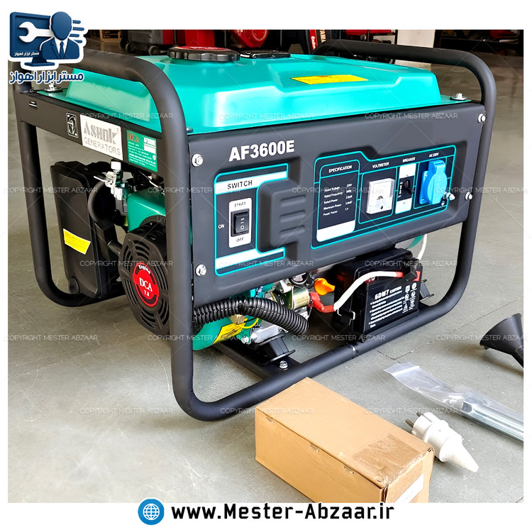 موتور برق ژنراتور 3000 وات دی سی ای اصلی بنزینی استارتی با گارانتی مدل DCA AF3600E مولد سیار مبدل برق شاسی دار