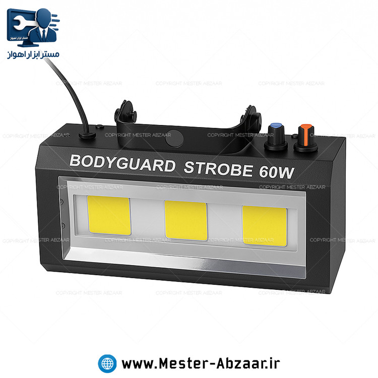 فلاشر رقص نور سفید 60 وات سنسور حساس به صدا مدل WHITE LED BODYGUARD STROBE 60W