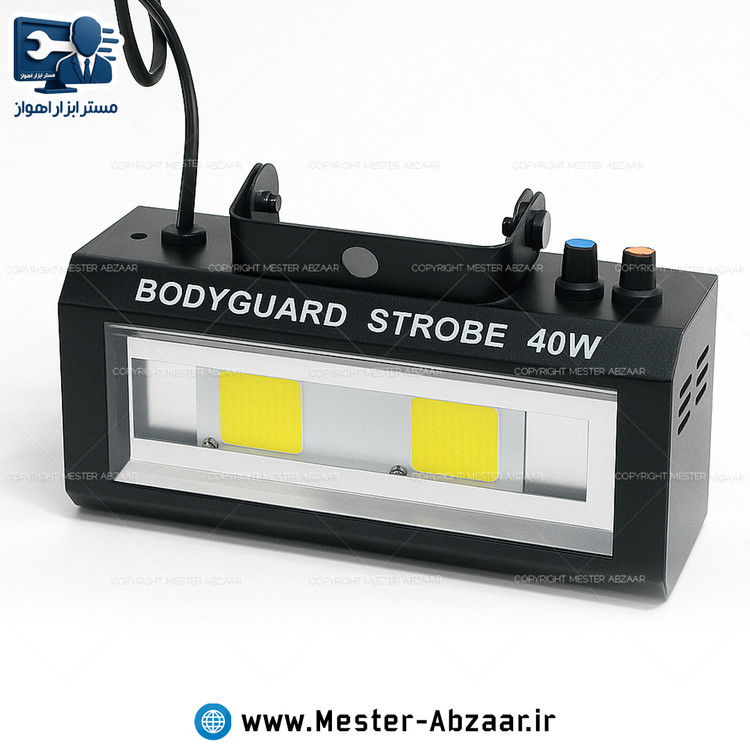 فلاشر رقص نور سفید 40 وات سنسور حساس به صدا مدل WHITE LED BODYGUARD STROBE 40W