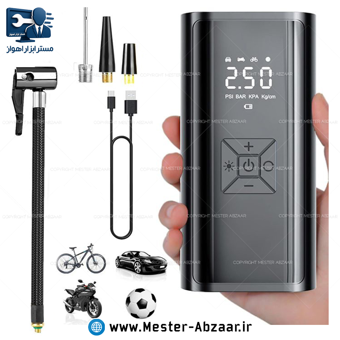 پمپ باد شارژی دیجیتالی خودرو با قطع کن اتوماتیک مینی برند سویتو درجه یک SUITU ST-9620 کمپرسور هوا تک سیلندر ماشین