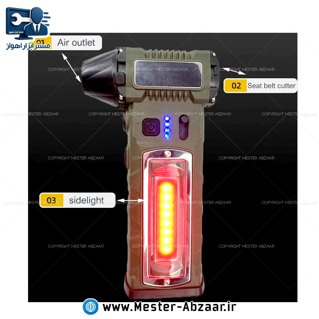 جت فن دمنده شارژی چند کاره حرفه ای قوی مناسب برای مسافرت کمپ زغال آتش اسپورت مدل SUPER STRONG WIND F020