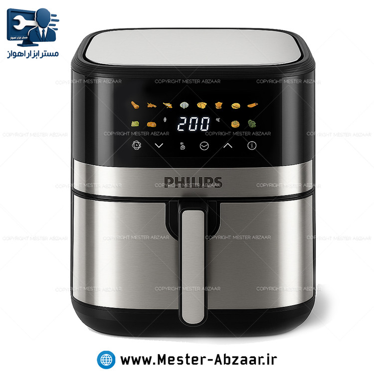 سرخ کن هواپز 14 لیتری لمسی دو ۲ المنت بدون روغن 2800 وات دیجیتالی فیلیپس مدل PHILIPS 9250 بزرگ سرخکن همراه سبد جدا شونده صفحه رنگی