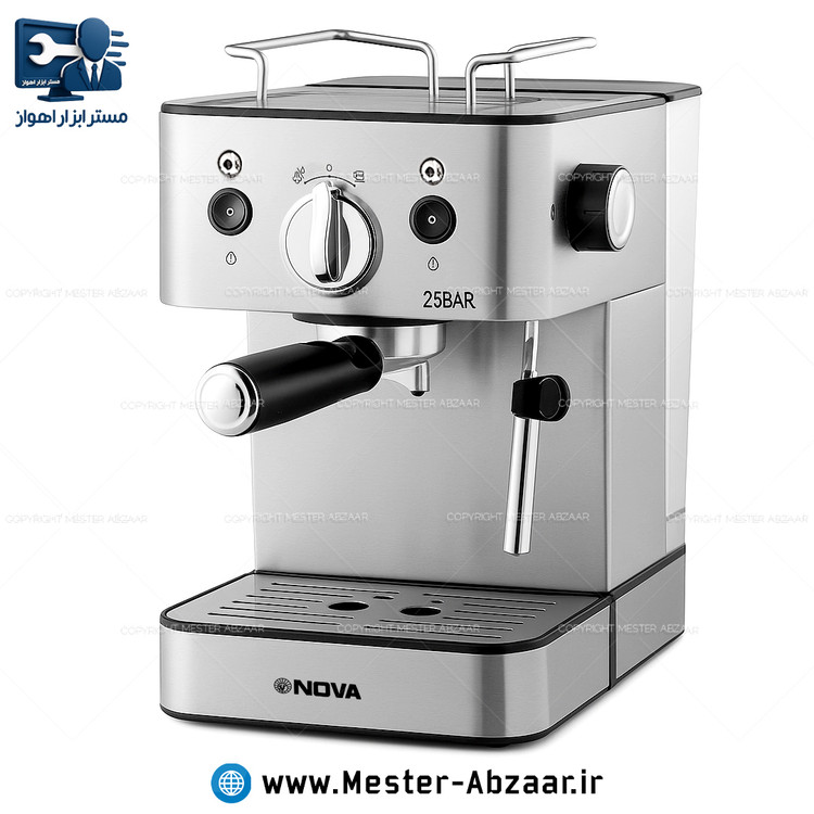 اسپرسو و قهوه ساز 149 نیمه صنعتی نوا 1500 وات پمپ 25 بار ولوم بغل اسپرسوساز نووا مدل NOVA NCM-149EXP