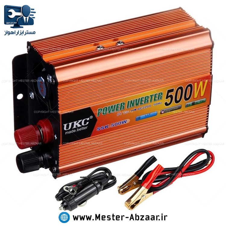 اینورتر مبدل برق 12 به 220 ولت 500 وات خودرو برند UKC تبدیل برق شهری شبه سینوسی مدل SSK-500W