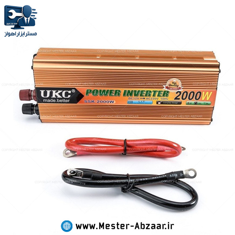 اینورتر مبدل برق 12 به 220 ولت 2000 وات خودرو برند UKC تبدیل برق شهری شبه سینوسی مدل SSK-2000W