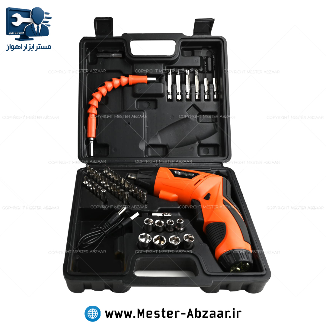 دریل پیچ بند 47 تکه تاشو با لوازم و کیف 3.6 ولت مدل CORDLESS 47PCS