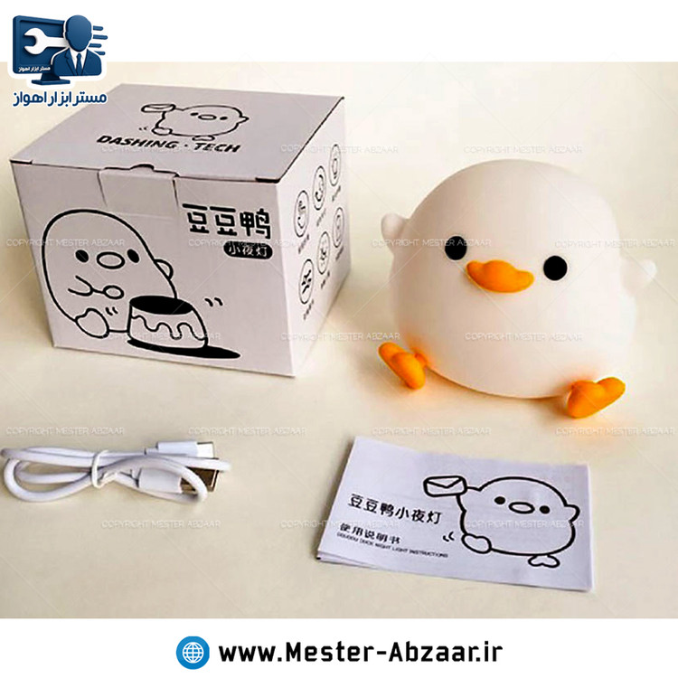 چراغ خواب سیلیکونی طرح جوجه 7 رنگ فانتزی رومیزی قابل شارژی مدل duck zh-129