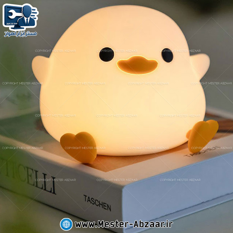 چراغ خواب سیلیکونی طرح جوجه 7 رنگ فانتزی رومیزی قابل شارژی مدل duck zh-129
