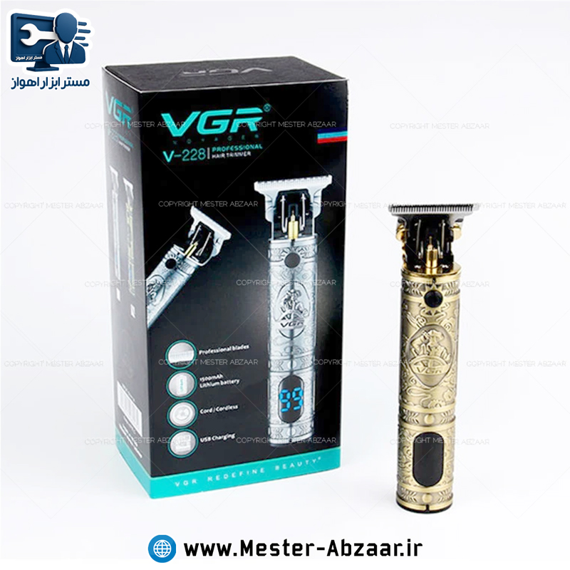 ریش تراش و موزر صفر زن شارژی VGR اصلی سر و صورت ماشین اصلاح مدل وی جی ار مدل V-228