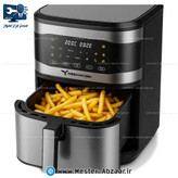 سرخ کن هواپز 15 لیتری لمسی دو ۲ المنت بدون روغن 3000 وات مباشی مدل MEBASHI YABAN ME-AF4806D بزرگ سرخکن همراه سبد جدا شونده صفحه رنگی