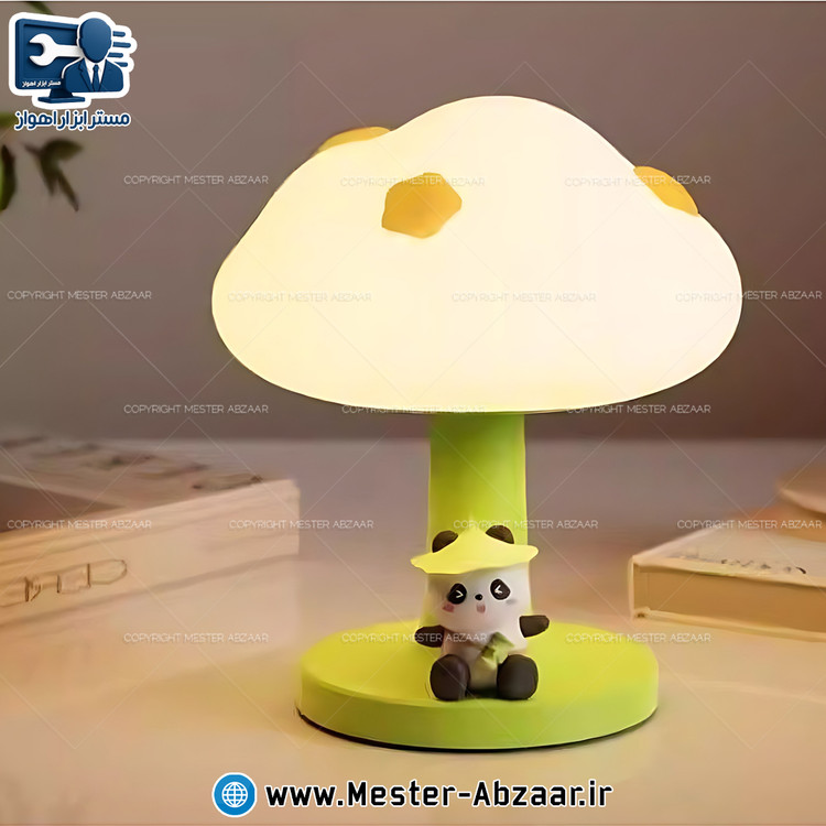 چراغ خواب سیلیکونی طرح ابر قارچی خرگوش و پاندا فانتزی رومیزی قابل شارژی مدل MG-A02