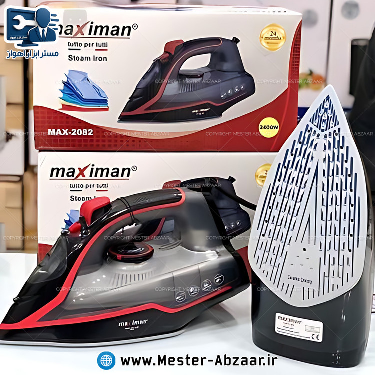 اتو بخار مکسی من کف سرامیکی 2400 وات برقی خانگی کد 2082 مدل MAXIMAN MAX-2082 مکسیمن