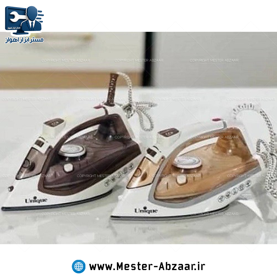 اتو بخار کف سرامیکی 3000 وات برقی خانگی یونیک کد 7062 برند Unique