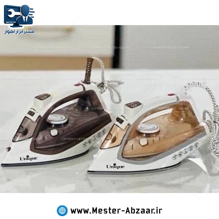 اتو بخار کف سرامیکی 3000 وات برقی خانگی یونیک کد 7062 برند Unique