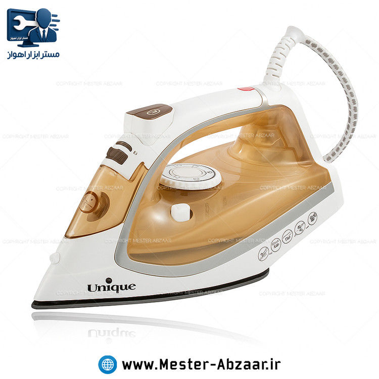 اتو بخار کف سرامیکی 3000 وات برقی خانگی یونیک کد 7062 برند Unique