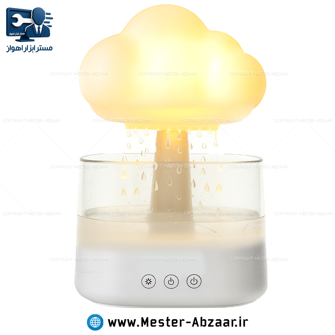 چراغ خواب اسپیکر‌دار طرح ابر باران ساز قارچی بلوتوثی Bluetooth speaker rain cloud humidifier