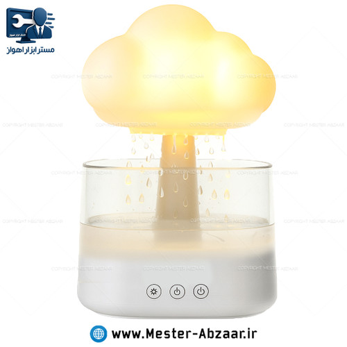 چراغ خواب اسپیکردار طرح ابر باران ساز قارچی بلوتوثی Bluetooth speaker rain cloud humidifier