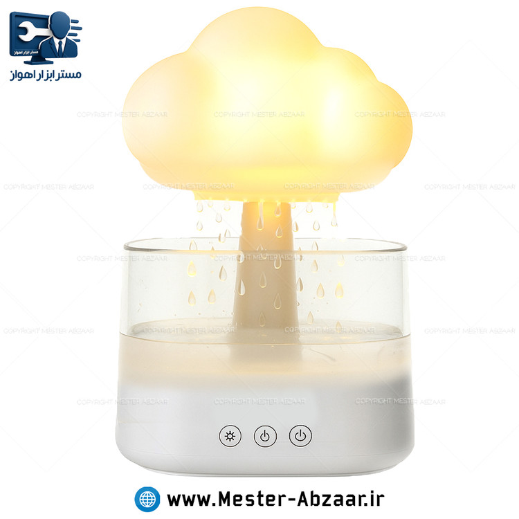 چراغ خواب اسپیکردار طرح ابر باران ساز قارچی بلوتوثی Bluetooth speaker rain cloud humidifier