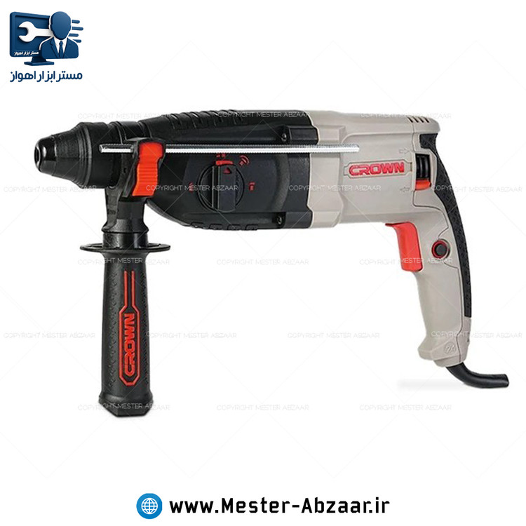 دریل تخریب بتن کن 800 وات سه کاره کرون حرفه ای با گارانتی با کیف مدل CROWN CT18182 BMC سه کیلویی