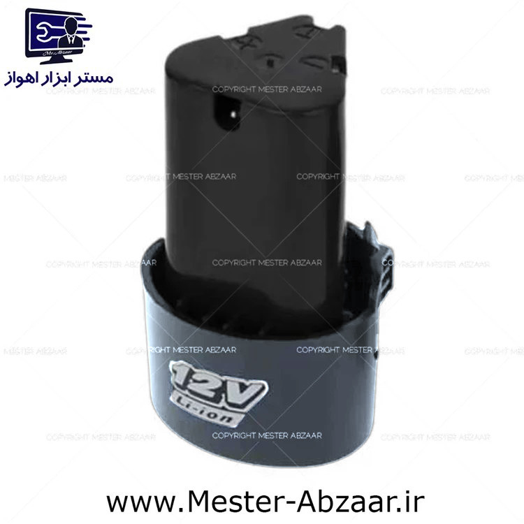 باتری دریل شارژی 12 ولت لیتیومی خشابی استوانه 12 Li-ion باطری مناسب ادون باس ویوارکس گریتک و..