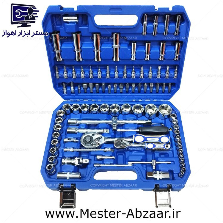 ست 94 پارچه جعبه بکس حرفهای باس صنعتی آبی مدل BOSS 94PCS BS123ST160-1