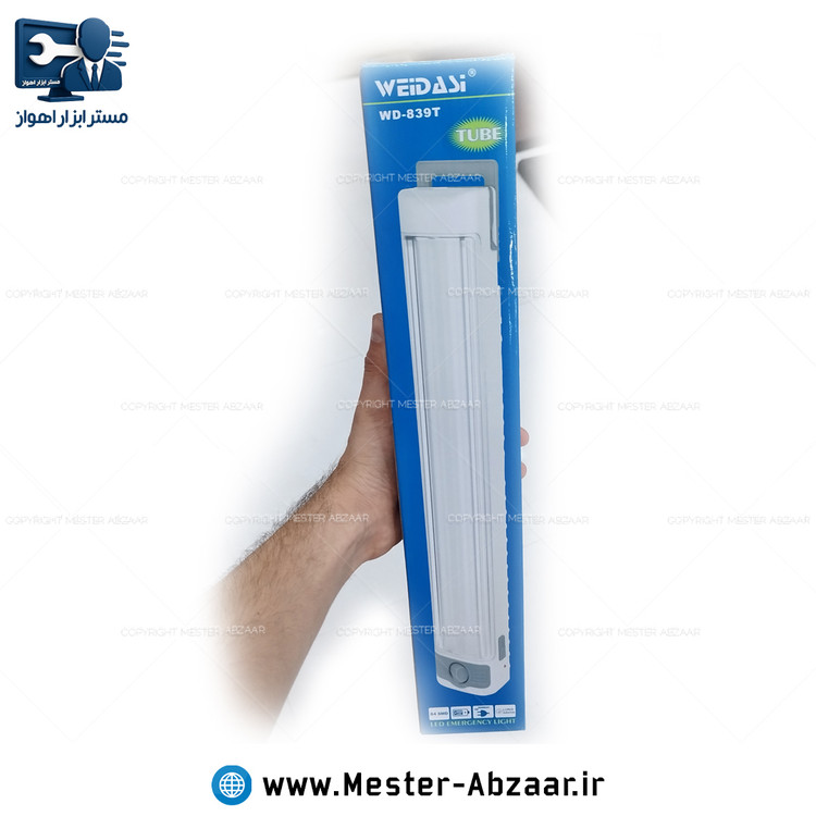 چراغ نور افکن مهتابی 84 لامپی شارژی اضطراری برند ویداسی مدل WEIDASI WD-839T