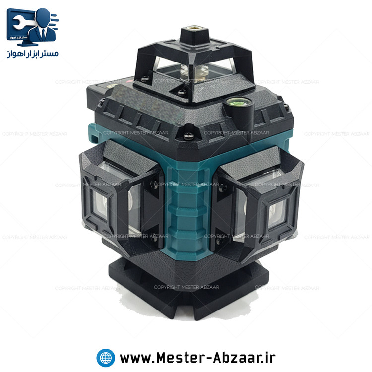 تراز لیزری ۱۶ خط 4 بعدی دیجیتال برند باس با سه پایه نور سبز شارژی ۳۶۰ درجه طرح ماکیتا لوازم کامل مدل Laser level 4D